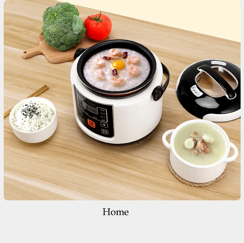 2L Electric Rice Cooker for Car Truck Home 12V/24V Multicooker Soup Porridge Food Steamer Lunch Box