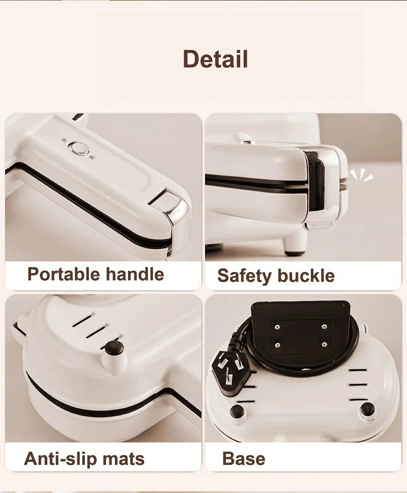 550W Multifunction Hot Pressed Sandwich Machine Home Fast Breakfast Machine Mini Panini Non-stick Double Sides Heating Toaster
