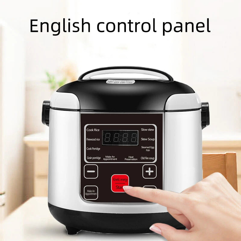 2L Electric Rice Cooker for Car Truck Home 12V/24V Multicooker Soup Porridge Food Steamer Lunch Box