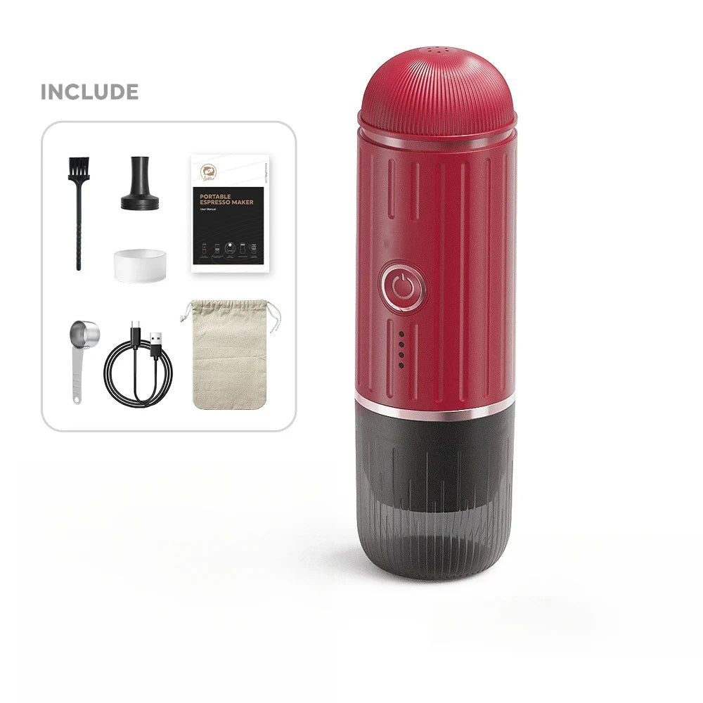 Wireless Portable Heating Espresso Machine Coffee Maker Rechargeable Concentrated Extraction Coffee Machine for Travel Office