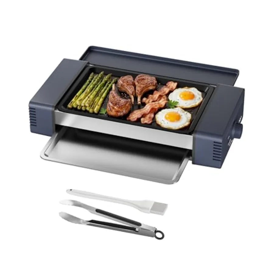 3-in-1 Hot Dog Roller Grill Machine with Nonstick Plate Grill Rack 800W Compact Indoor Electric Sausage Griller for Kitchen Hom
