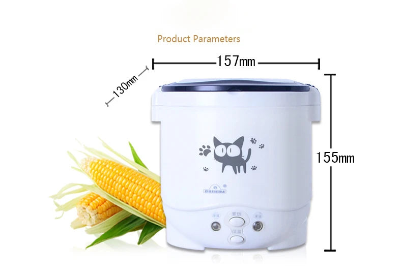 2L Electric Rice Cooker for Car Truck Home 12V/24V Multicooker Soup Porridge Food Steamer Lunch Box