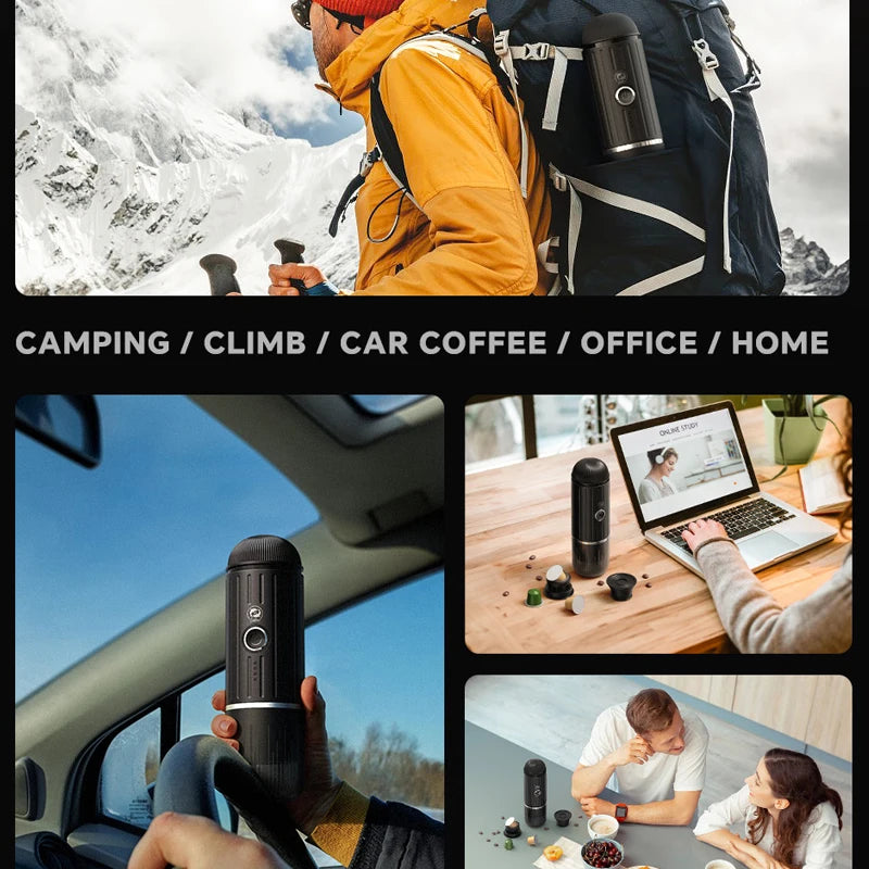 Wireless Portable Heating Espresso Machine Coffee Maker Rechargeable Concentrated Extraction Coffee Machine for Travel Office