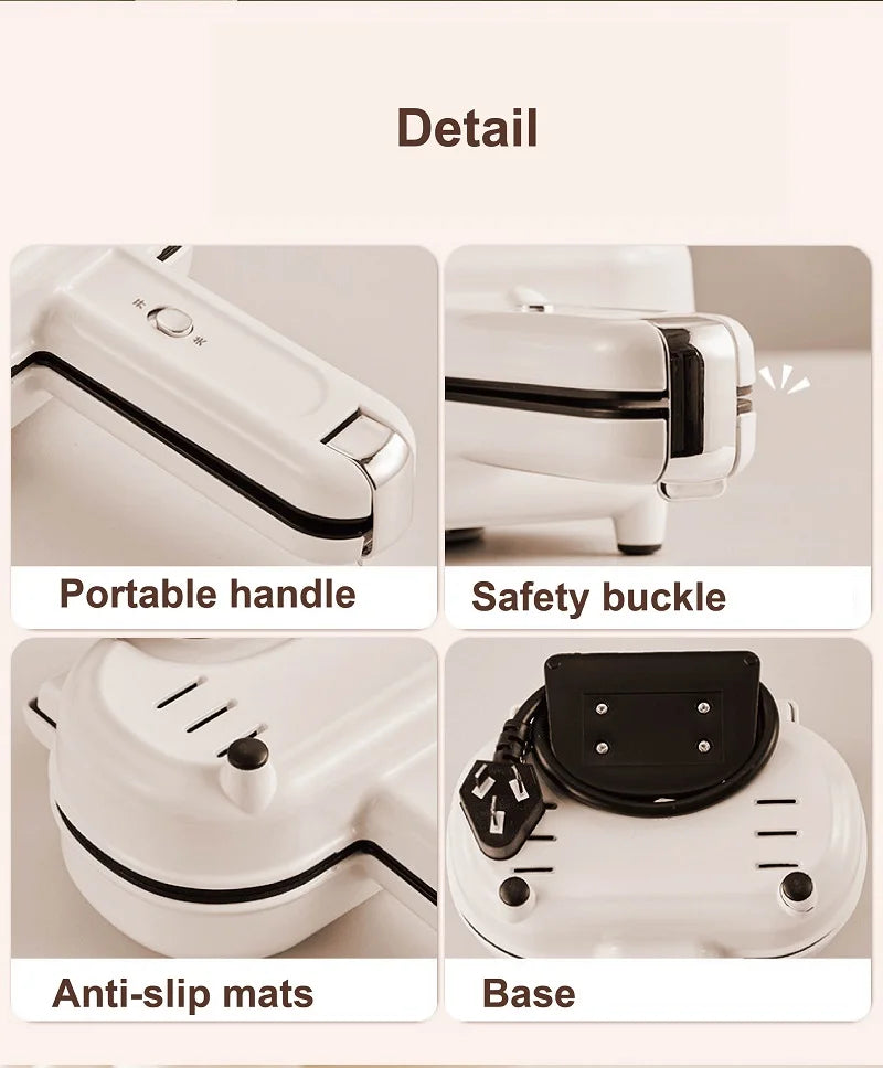 550W Multifunction Hot Pressed Sandwich Machine Home Fast Breakfast Machine Mini Panini Non-stick Double Sides Heating Toaster