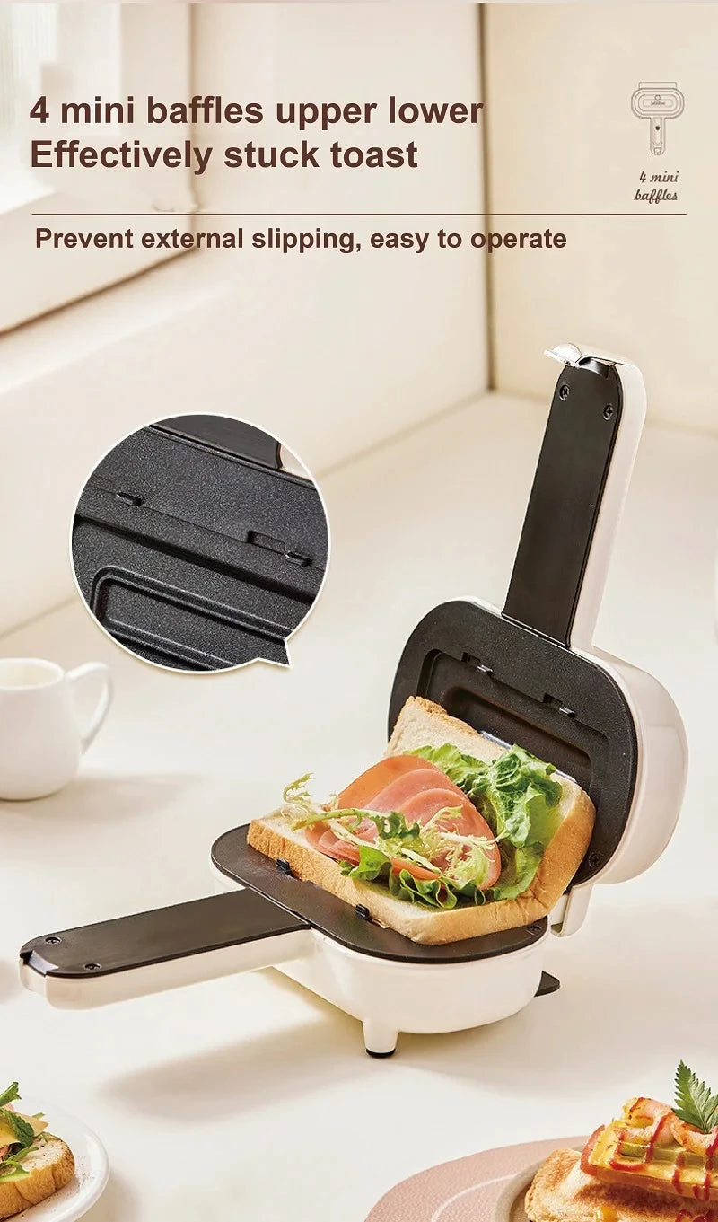 550W Multifunction Hot Pressed Sandwich Machine Home Fast Breakfast Machine Mini Panini Non-stick Double Sides Heating Toaster
