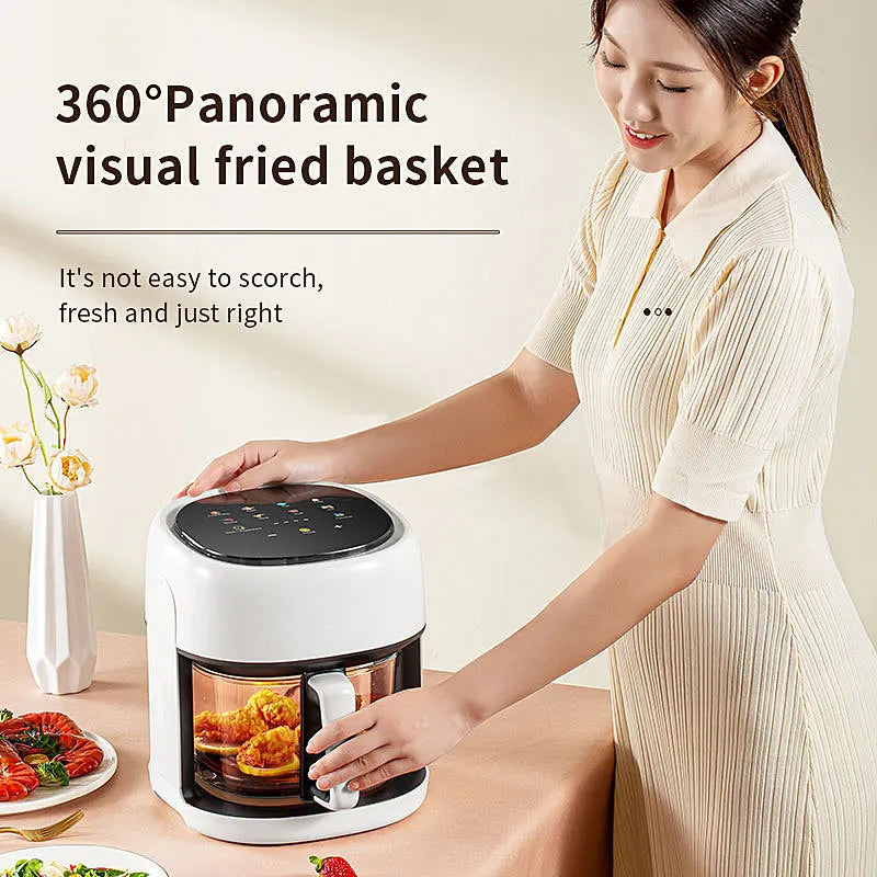 Smart Air Fryer Electric visual window 4.5L Oil-free Air Fryer Automatic Household Kitchen 360°Baking Convection Oven Air Fryers