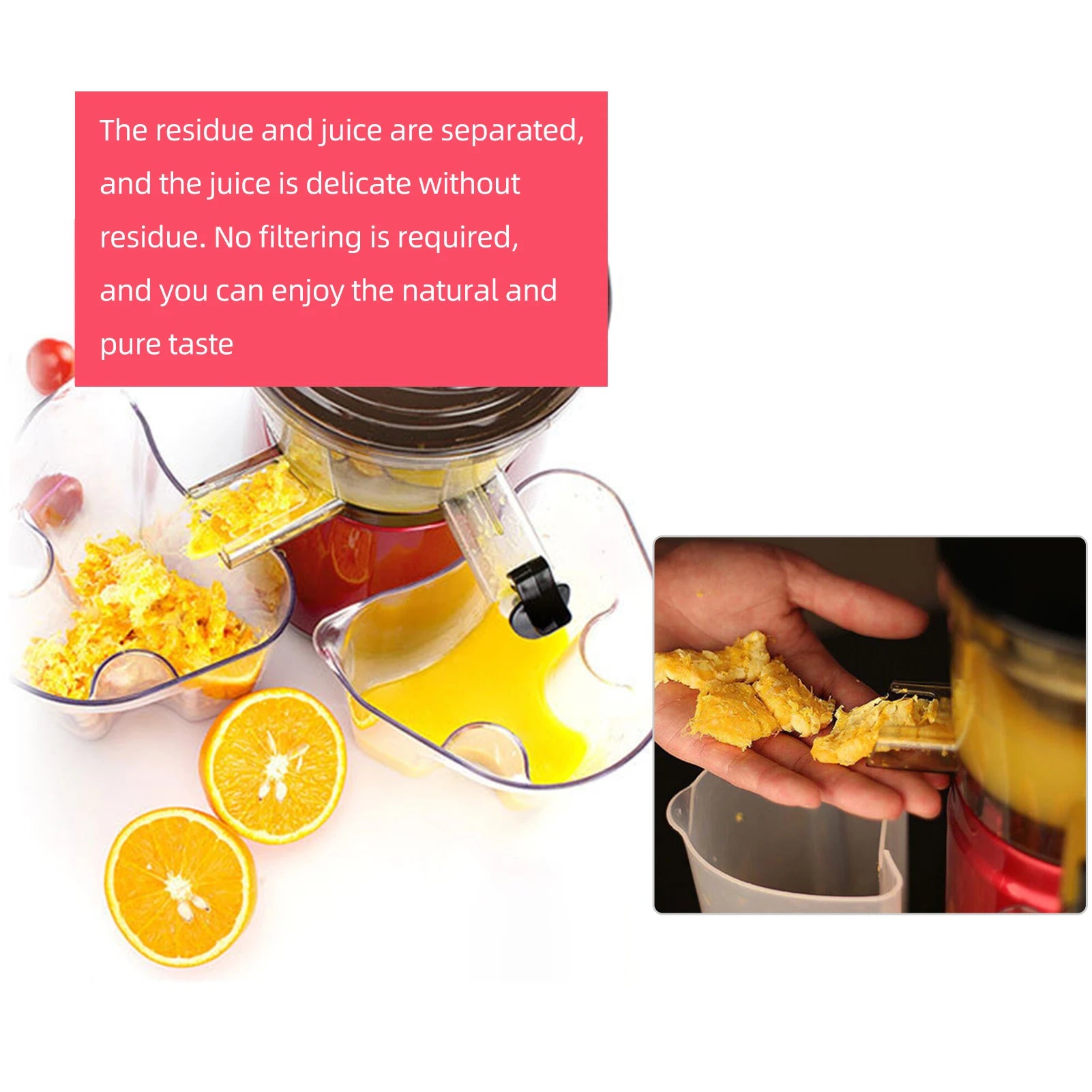 Juicer Machines Slow Masticating Juicer Extractor Cold Press Juicer with Two Speed Modes Easy to Clean Brush Quiet Motor EU Plug