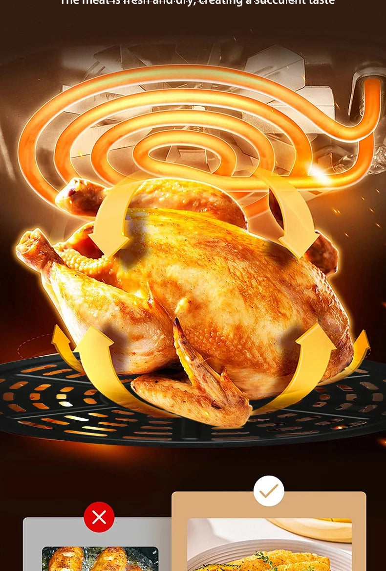 6L Large Air Fryer,Multifunction Digital Air Fryer Without Oil Electric Oven, Dehydrator, Air Fryer with LED Touch Panel