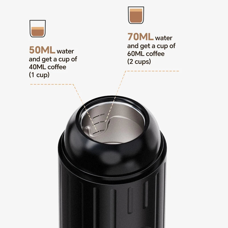 Wireless Portable Heating Espresso Machine Coffee Maker Rechargeable Concentrated Extraction Coffee Machine for Travel Office