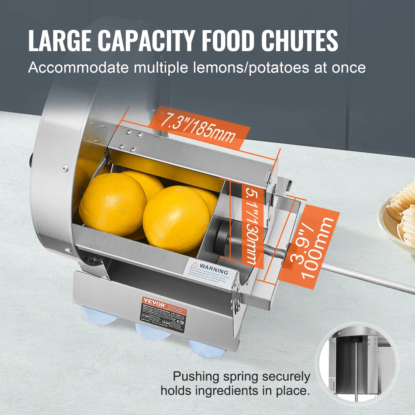SucceBuy Manual Vegetable Fruit Slicer 0-0.5"/0-12mm Thickness Adjustable Commercial Slicer Machine Food Cutter Slicing Machine