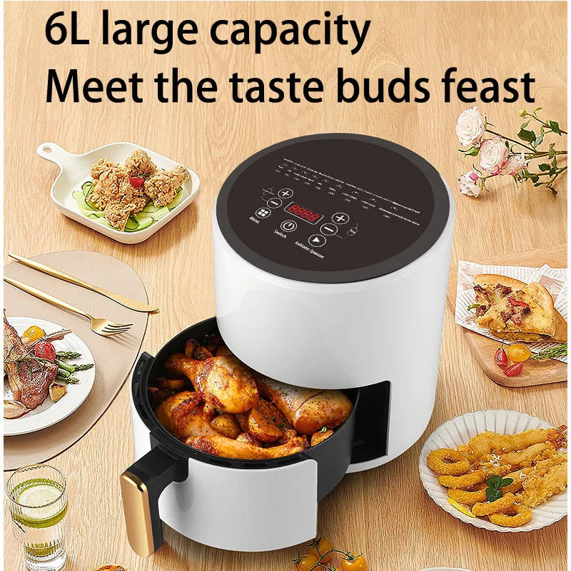 6L Large Air Fryer,Multifunction Digital Air Fryer Without Oil Electric Oven, Dehydrator, Air Fryer with LED Touch Panel