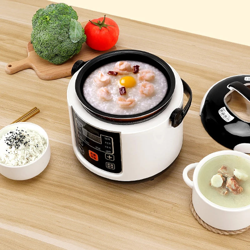 2L Electric Rice Cooker for Car Truck Home 12V/24V Multicooker Soup Porridge Food Steamer Lunch Box