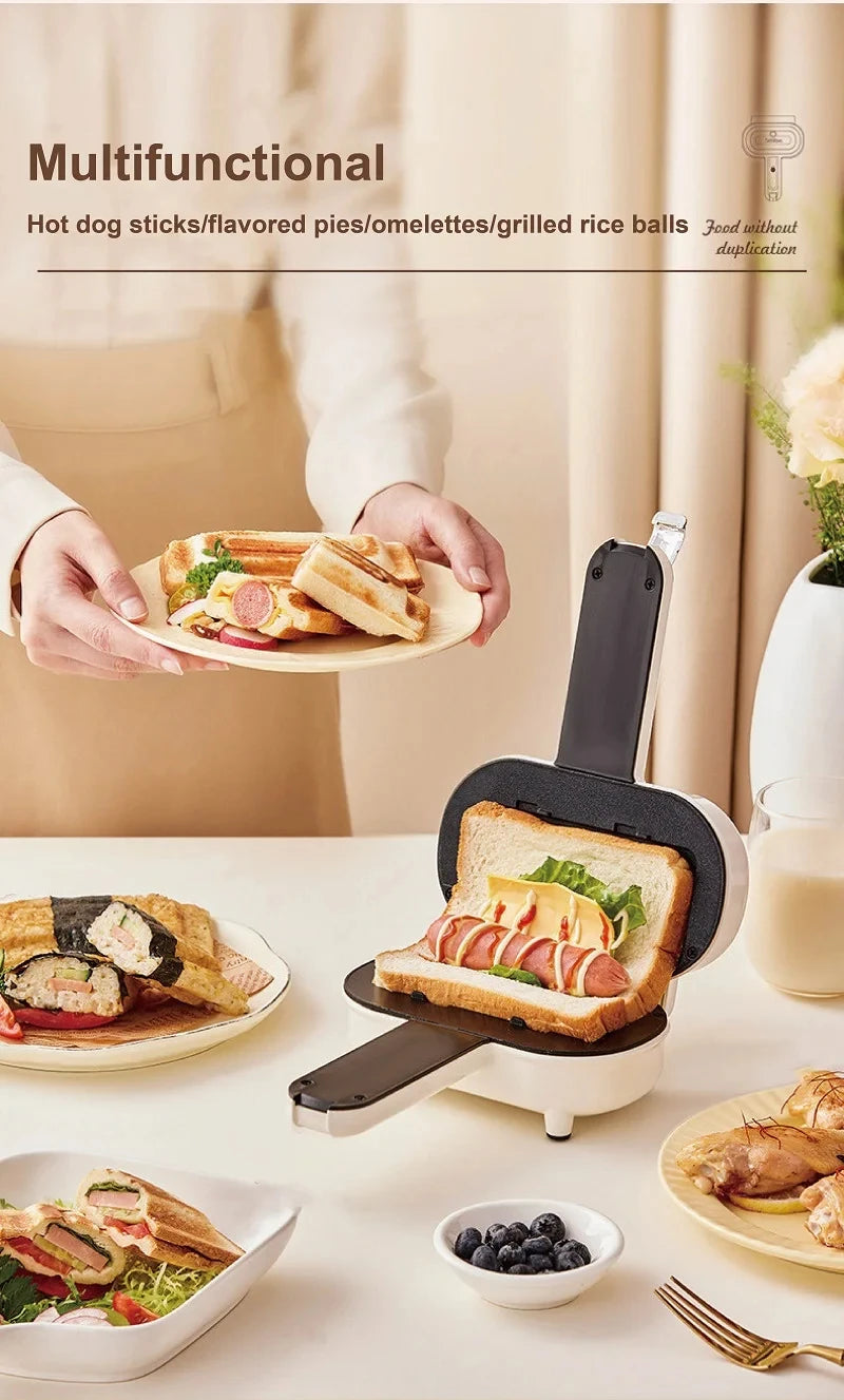550W Multifunction Hot Pressed Sandwich Machine Home Fast Breakfast Machine Mini Panini Non-stick Double Sides Heating Toaster