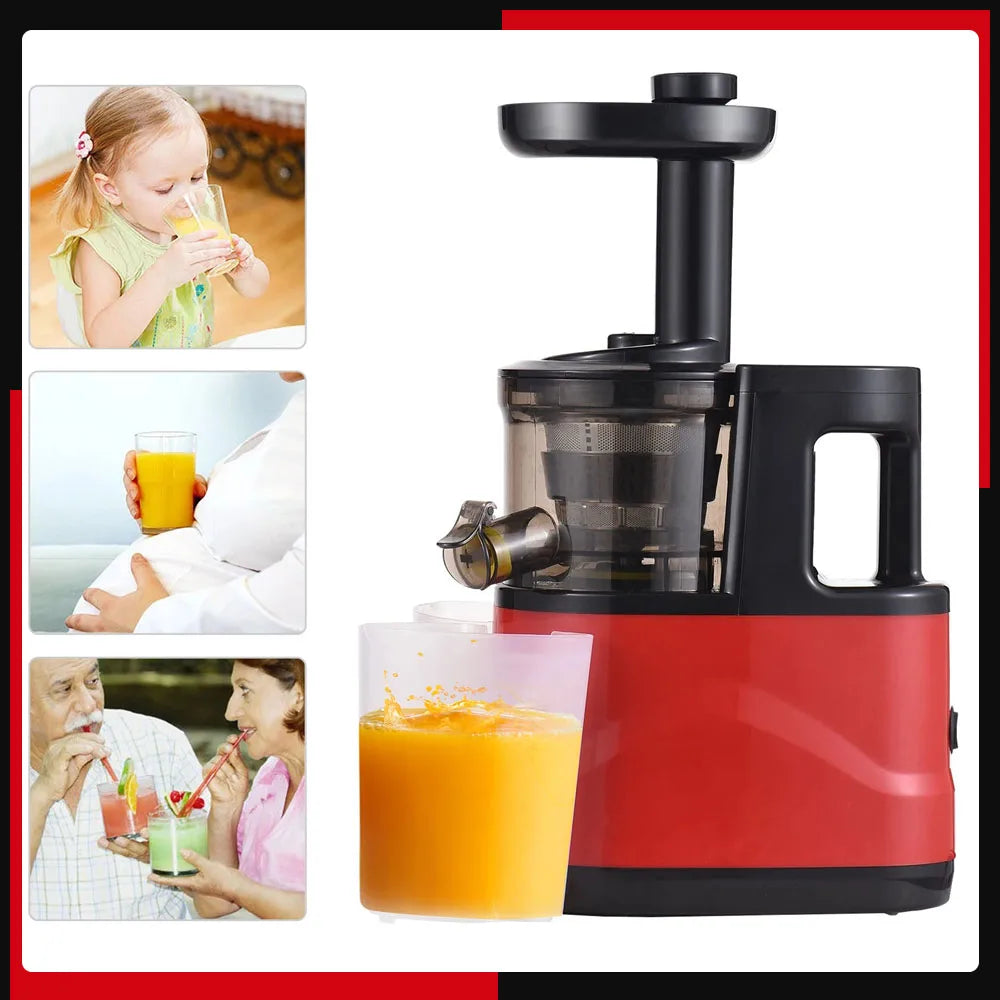 Juicer Machines Slow Masticating Juicer Extractor Cold Press Juicer with Two Speed Modes Easy to Clean Brush Quiet Motor EU Plug