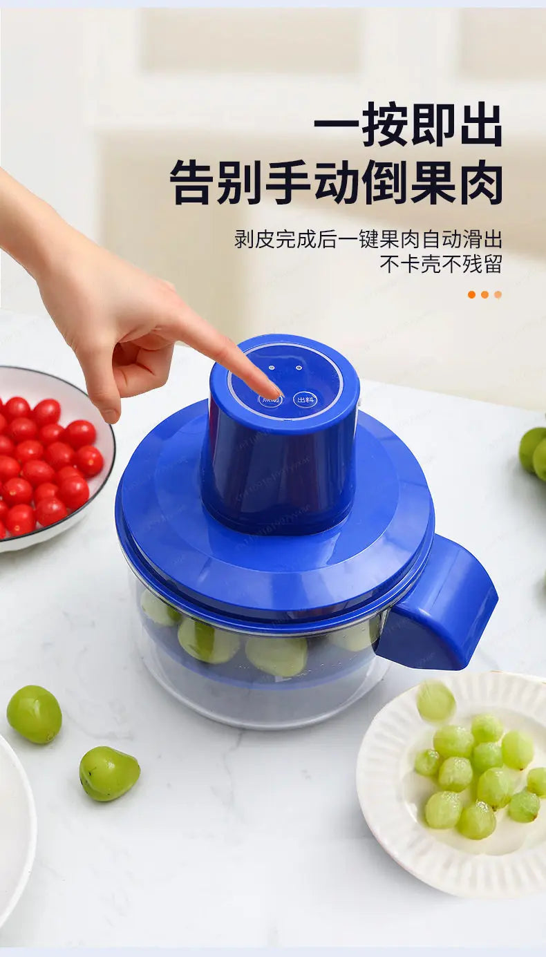 HOMEFISH Electric Automatic Fruit Peeler for Grape Cherry Tomato - Effortless Kitchen Smart Gadgets for Fruit Skin Removal
