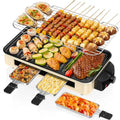 Electric Indoor Grill 1500W 2-in-1 Smokeless Kitchen Grill with Non-stick Removable Plates Temperature Control for Korean BBQ B