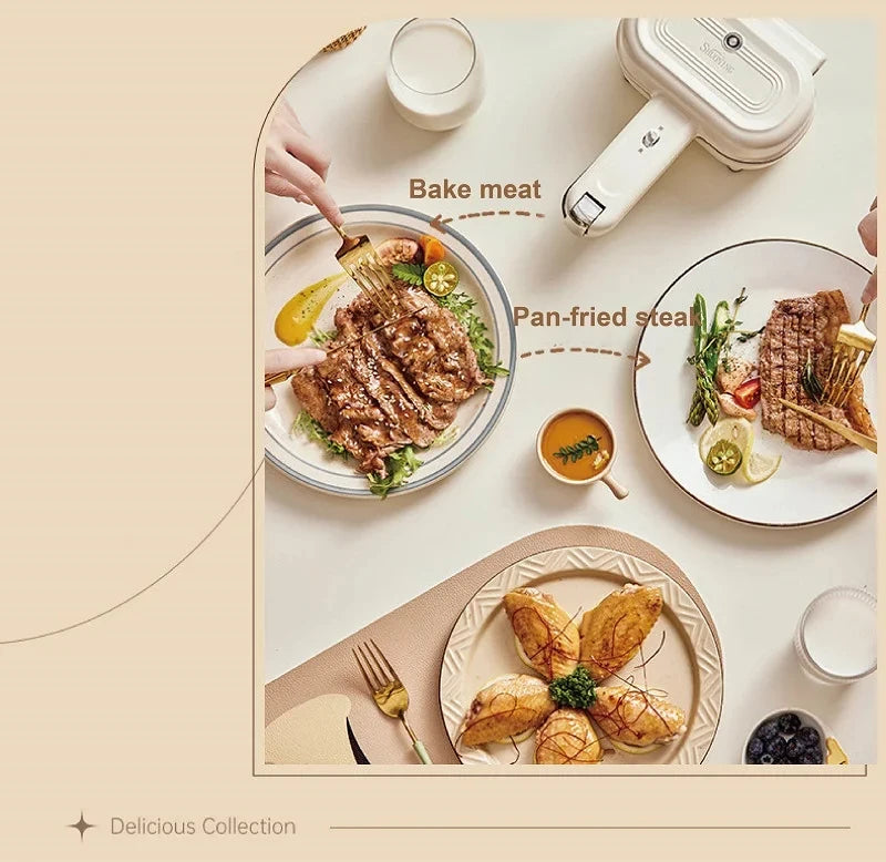 550W Multifunction Hot Pressed Sandwich Machine Home Fast Breakfast Machine Mini Panini Non-stick Double Sides Heating Toaster