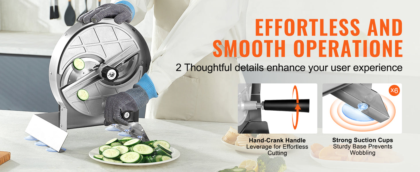 SucceBuy Manual Vegetable Fruit Slicer 0-0.5"/0-12mm Thickness Adjustable Commercial Slicer Machine Food Cutter Slicing Machine